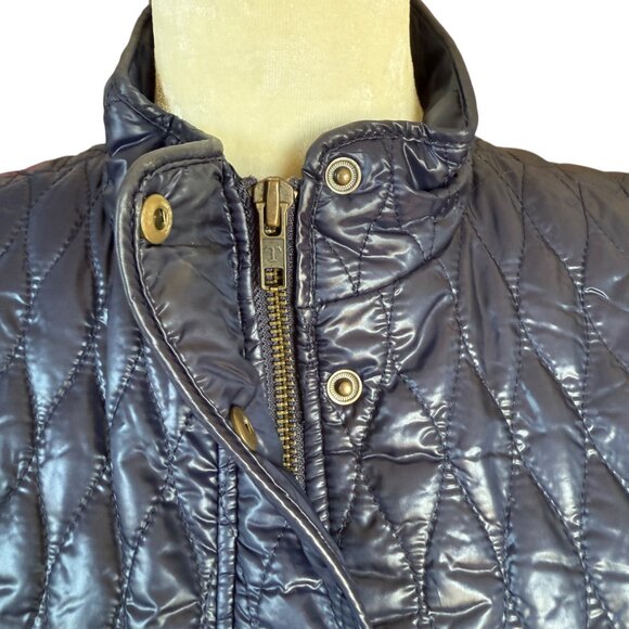 Talbots Petites blue sleeveless mock neck puffy vest women's size SP - Picture 6 of 12